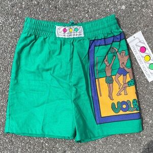 NWT Vintage Pacific Coast Highway PCH Kids Beach Shorts Green (4)